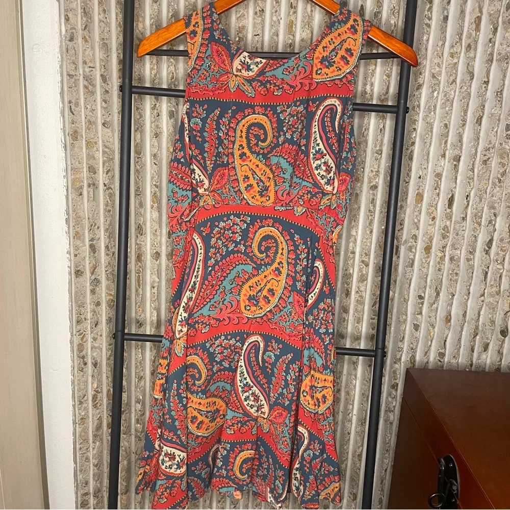 Free People Dancing Pretty Paisley Print Dress - Size 0 - Picture 2 of 8